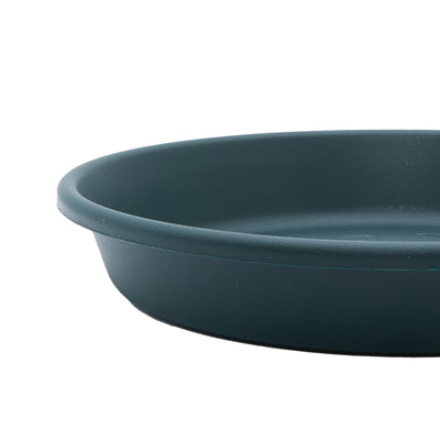 The HC Companies Classic 14 Inch Round Plant Pot Saucer Drip Tray, Evergreen - VMInnovations
