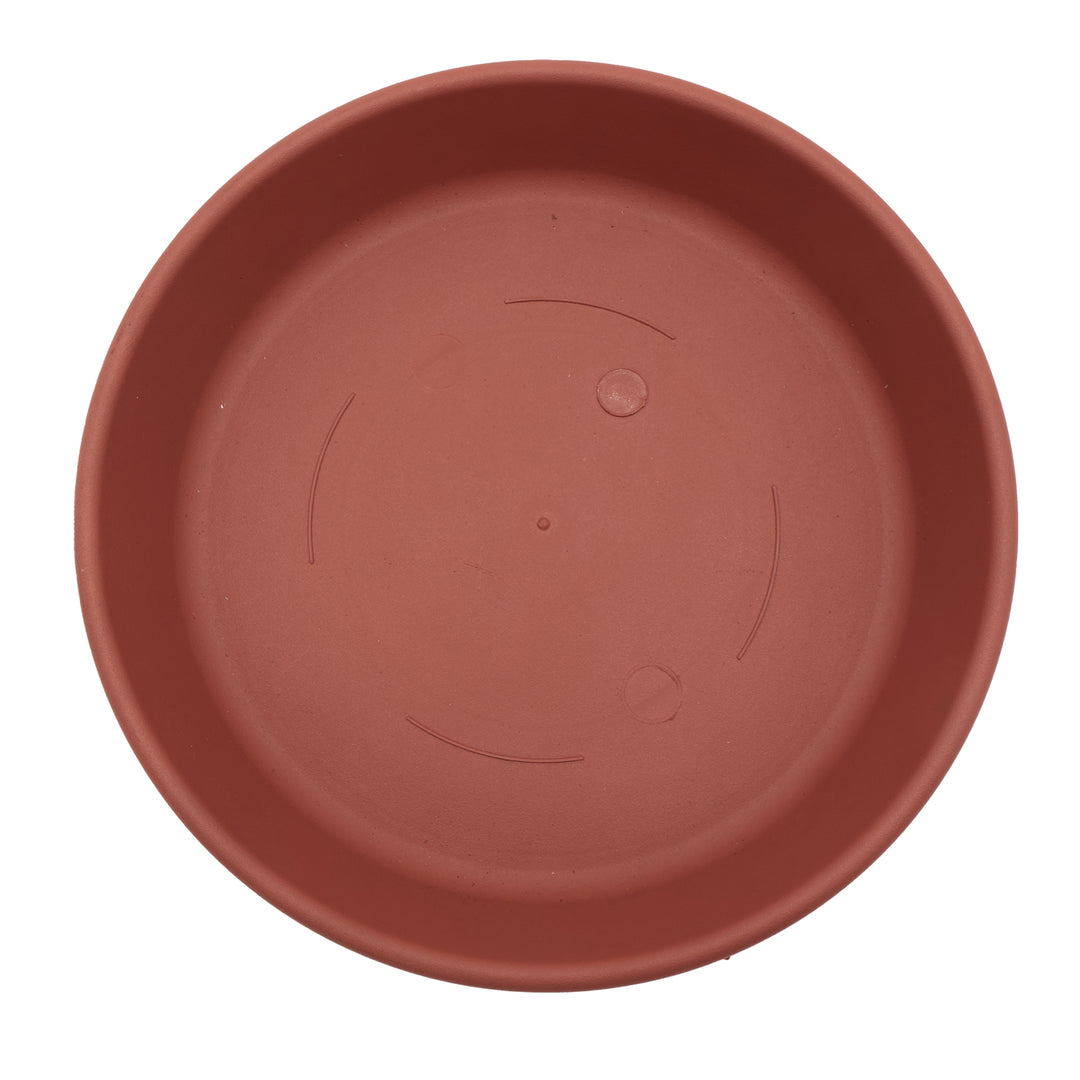 The HC Companies Classic 14 Inch Round Plastic Plant Pot Saucer Drip Tray, Clay