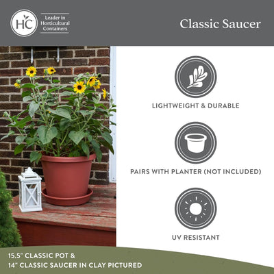 The HC Companies Classic 16 Inch Round Plant Pot Saucer Drip Tray (Open Box) - VMInnovations