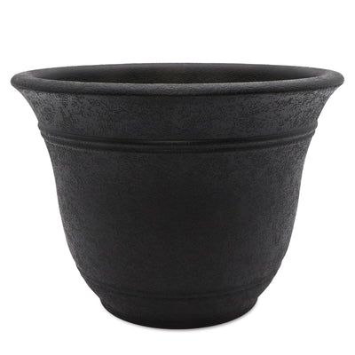 The HC Companies Sierra Self-Watering Pot with Internal Disk, 10", Black Onyx - VMInnovations