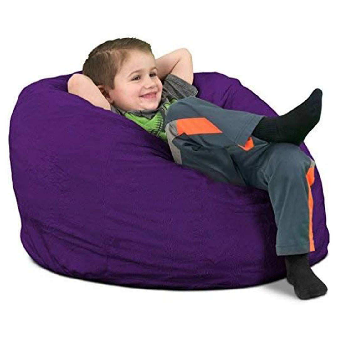 Ultimate Sack Kids Bean Bag Chair, Oversized Indoor Comfy Lounger, Purple Suede
