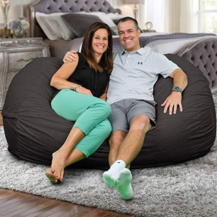Ultimate Sack Lounger Bean Bag Chair Oversized Indoor Comfy Loveseat, Grey Suede