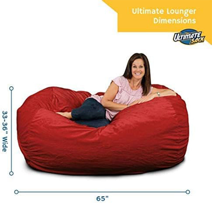 Ultimate Sack Lounger Bean Bag Chair Oversized Indoor Comfy Loveseat, Grey Suede