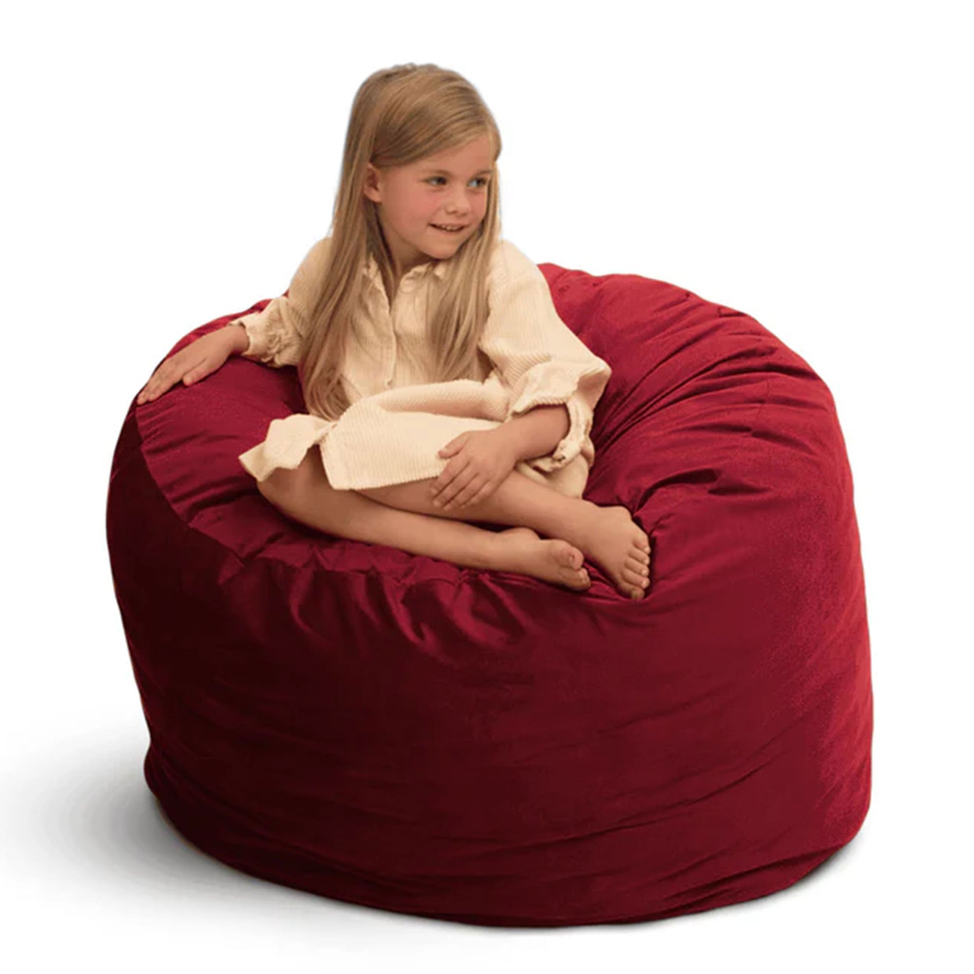 Ultimate Sack 3ft Bean Bag Chair, Oversized Comfy Lounger, Burgundy (Open Box)