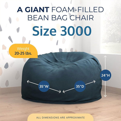 Ultimate Sack 3ft Bean Bag Chair, Oversized Indoor Comfy Lounger (Open Box) - VMInnovations