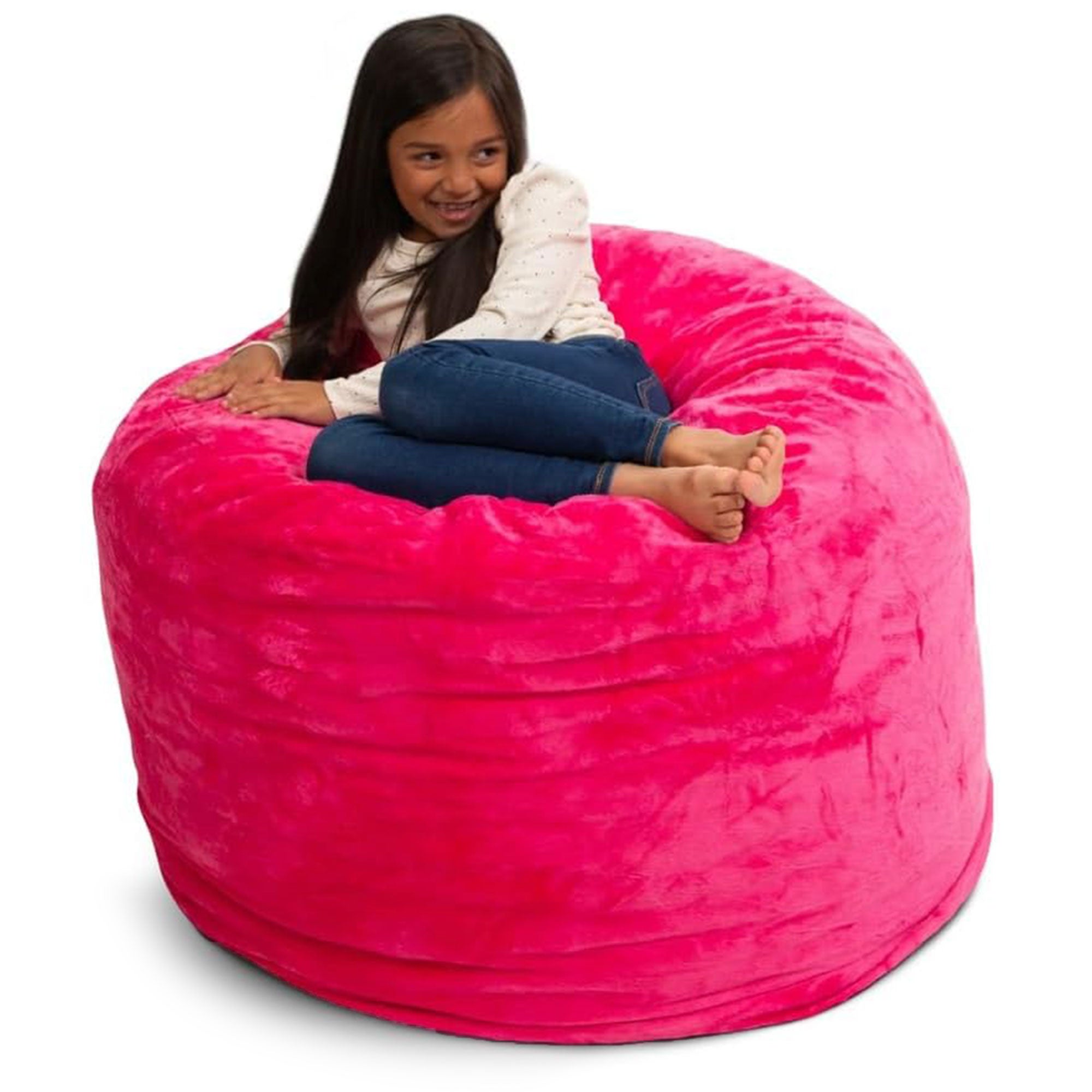 Ultimate Sack 3ft Bean Bag Chair, Oversized Indoor Comfy Lounger, Pink(Open Box) - VMInnovations