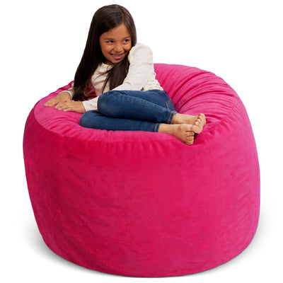 Ultimate Sack 3ft Bean Bag Chair, Oversized Indoor Comfy Lounger, Pink(Open Box) - VMInnovations