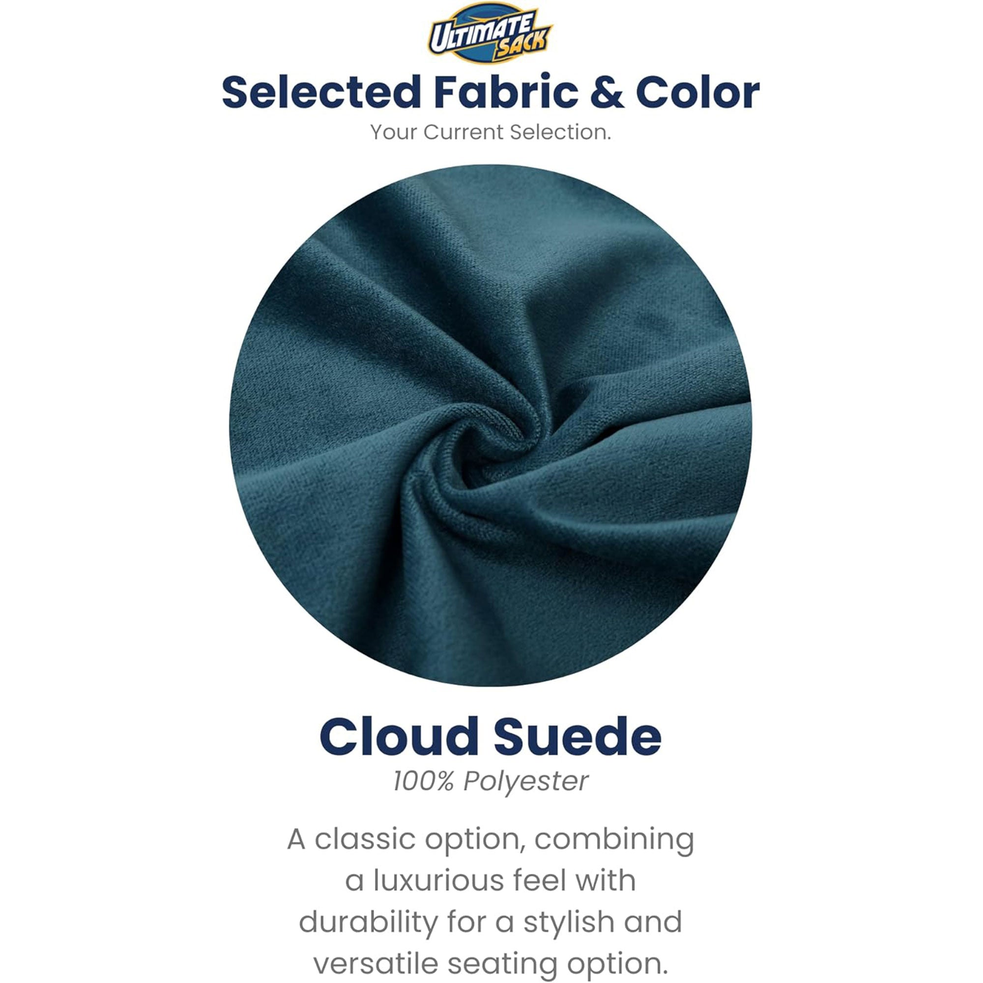 Ultimate Sack 4ft Bean Bag Chair, Oversized Indoor Comfy Lounger, Cloud Suede