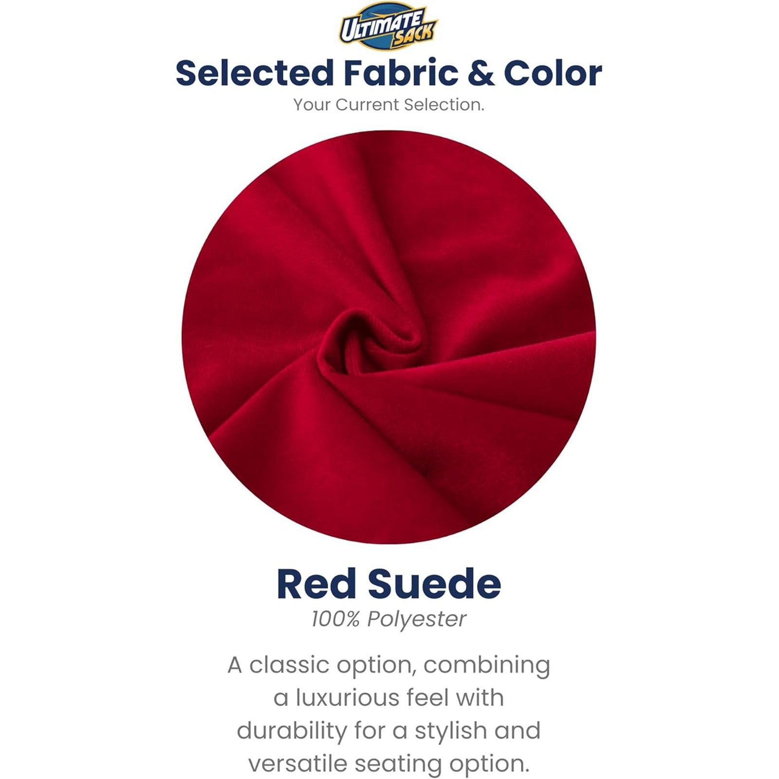 Ultimate Sack 3ft Bean Bag Chair, Oversized Indoor Comfy Lounger, Red Suede - VMInnovations