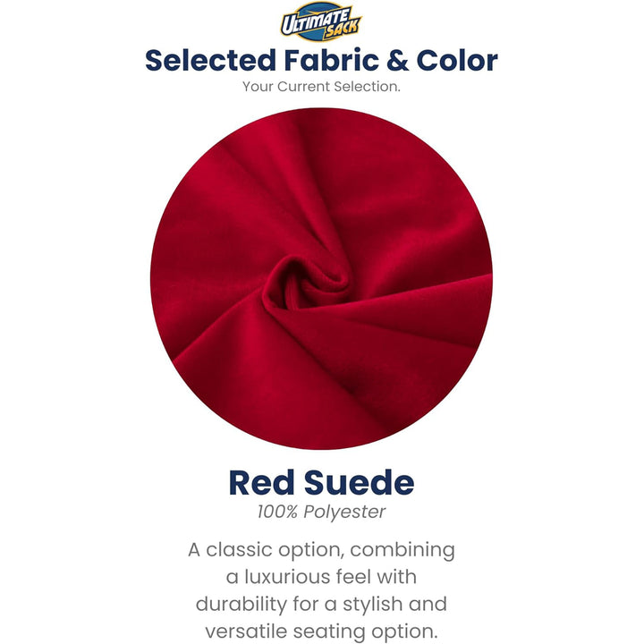 Ultimate Sack 4ft Bean Bag Chair, Oversized Indoor Comfy Lounger, Red Suede