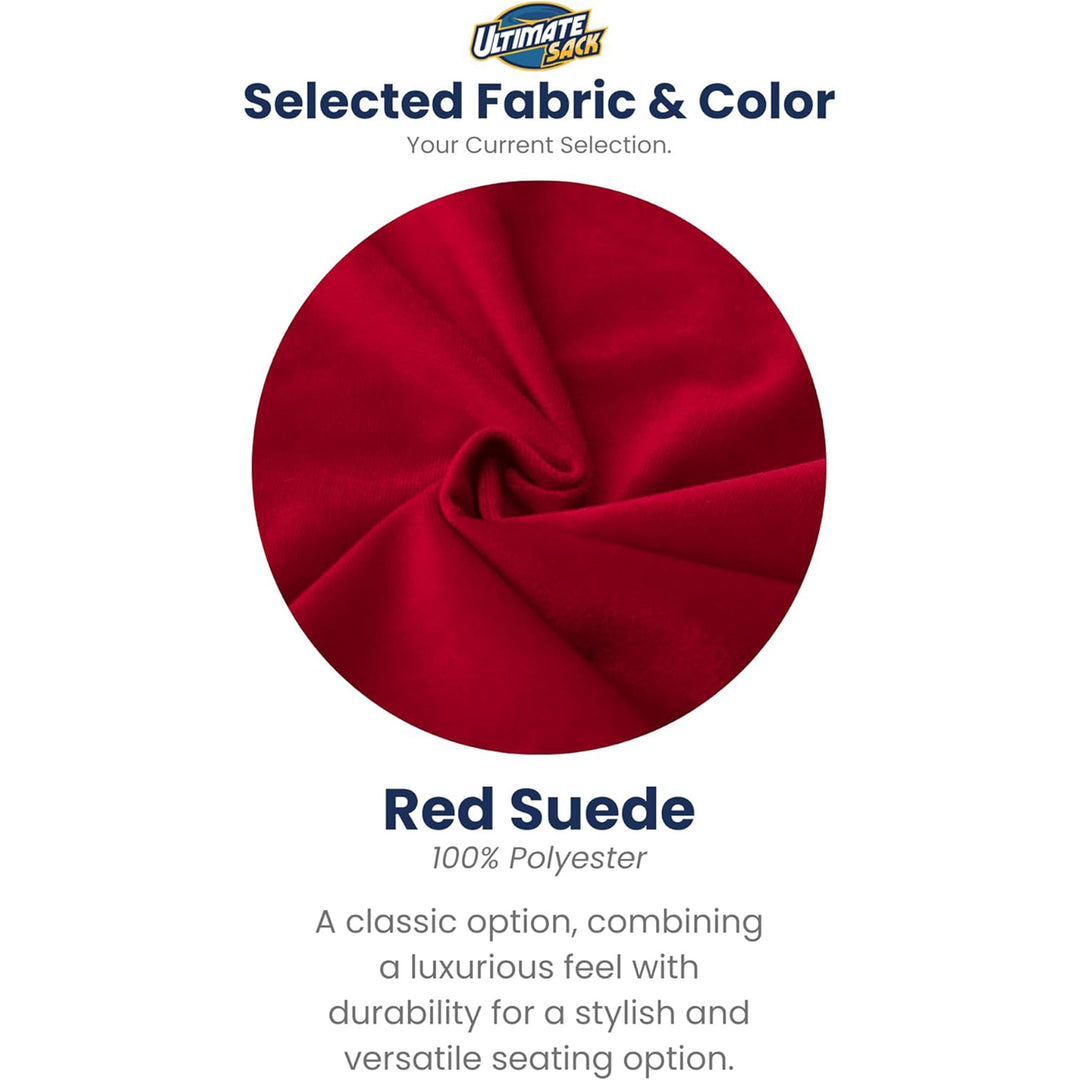 Ultimate Sack 5ft Bean Bag Chair, Oversized Indoor Comfy Lounger, Red Suede