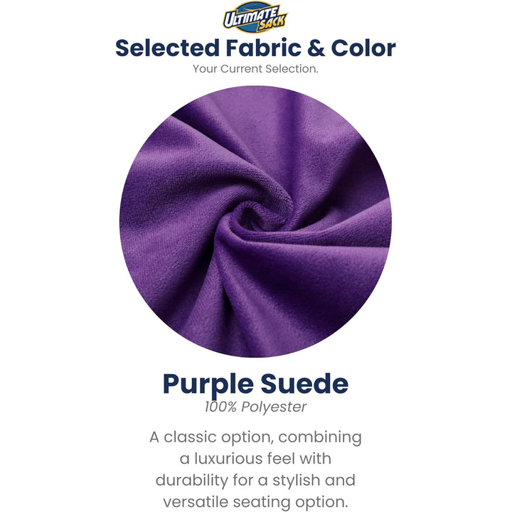 Ultimate Sack 6ft Bean Bag Chair, Oversized Lounger, Purple Suede (Open Box)