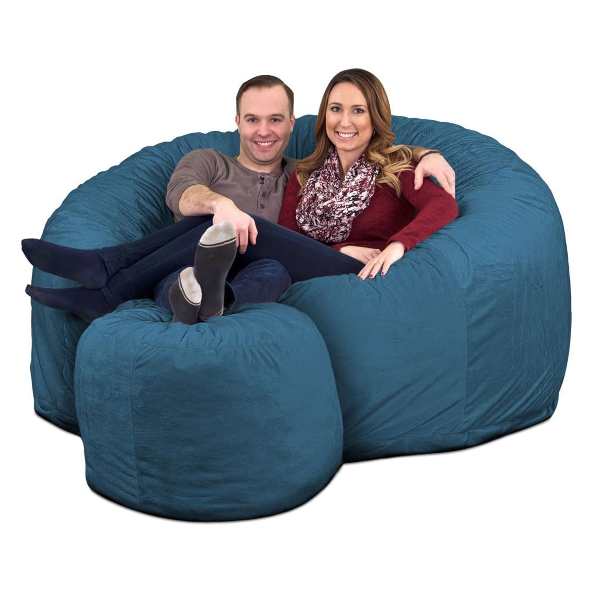 Ultimate Sack 6ft Bean Bag Chair and Footstool, Oversized Lounger, (Open Box) - VMInnovations