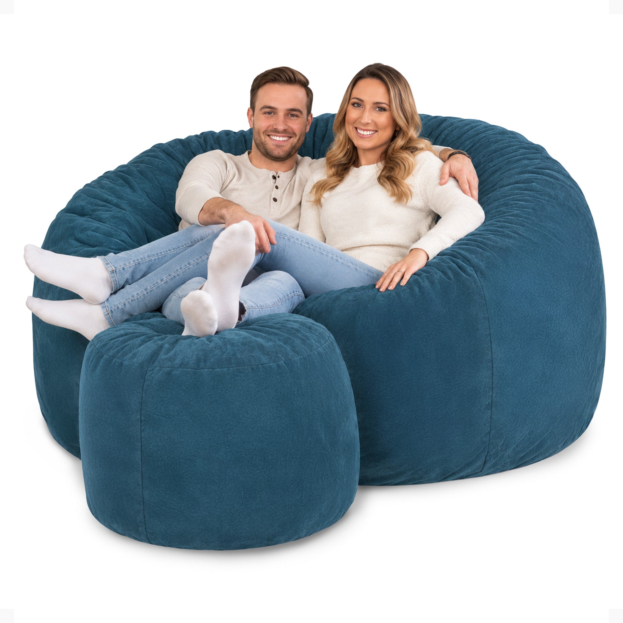 Ultimate Sack 6ft Bean Bag Chair and Footstool, Oversized Lounger, (Open Box) - VMInnovations