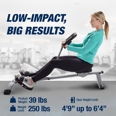 Stamina Pro InMotion Rower, Full Body Cardio Exercise Fitness Machine (Open Box)