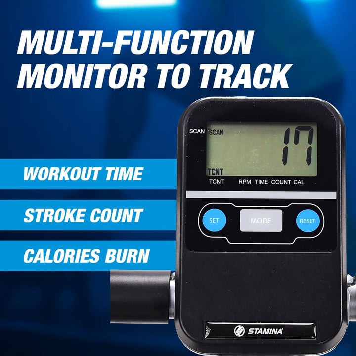 Stamina Pro InMotion Rower, Full Body Cardio Exercise Fitness Machine (Open Box)