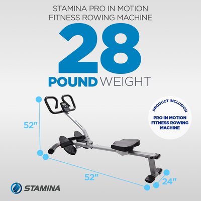 Stamina Pro InMotion Rower, Full Body Cardio Exercise Home Gym Fitness Machine - VMInnovations