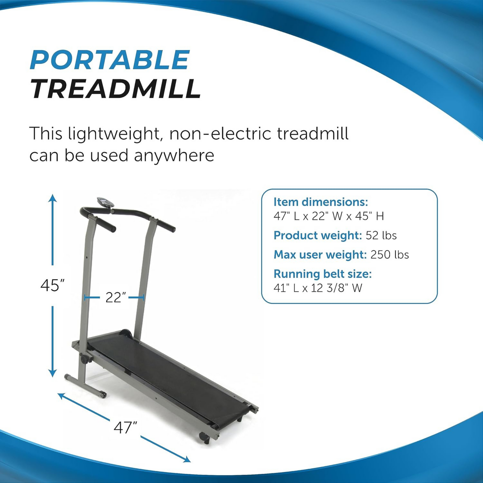 Stamina InMotion T900 Manual Treadmill Home Gym Cardio Exercise Foldable Machine - VMInnovations