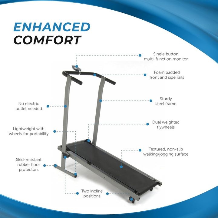 Stamina InMotion T900 Manual Treadmill Home Gym Cardio Exercise Foldable Machine