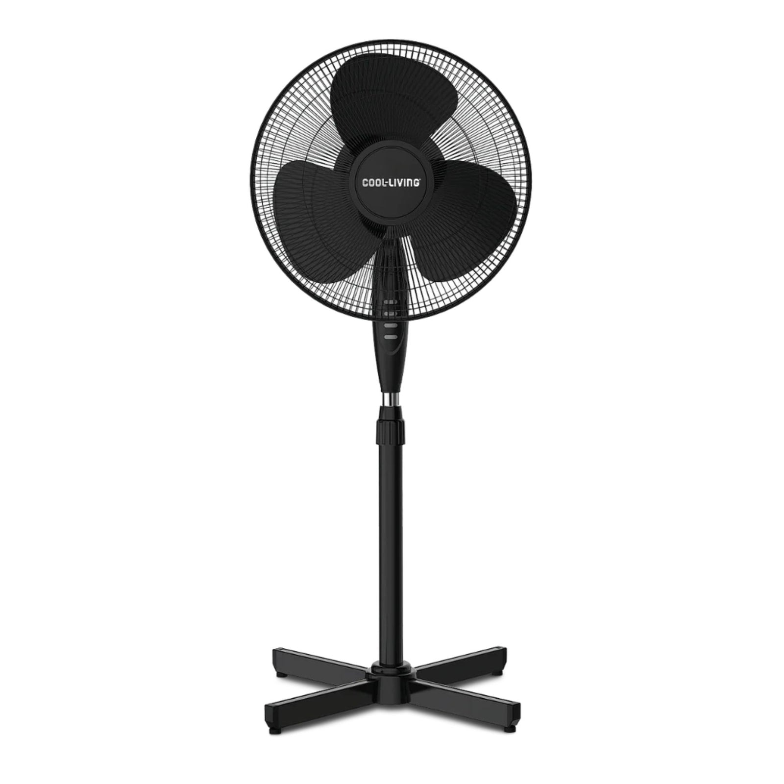 Cool-Living 16" Electric Oscillating Pedestal Fan with 3 Speed Options, Black - VMInnovations