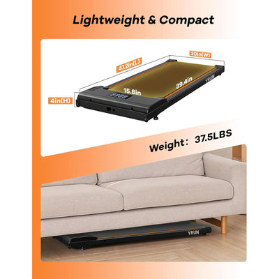 YRUN Walking Pad Under Desk Treadmill, Portable Exercise Machine w/ Remote(Used) - VMInnovations
