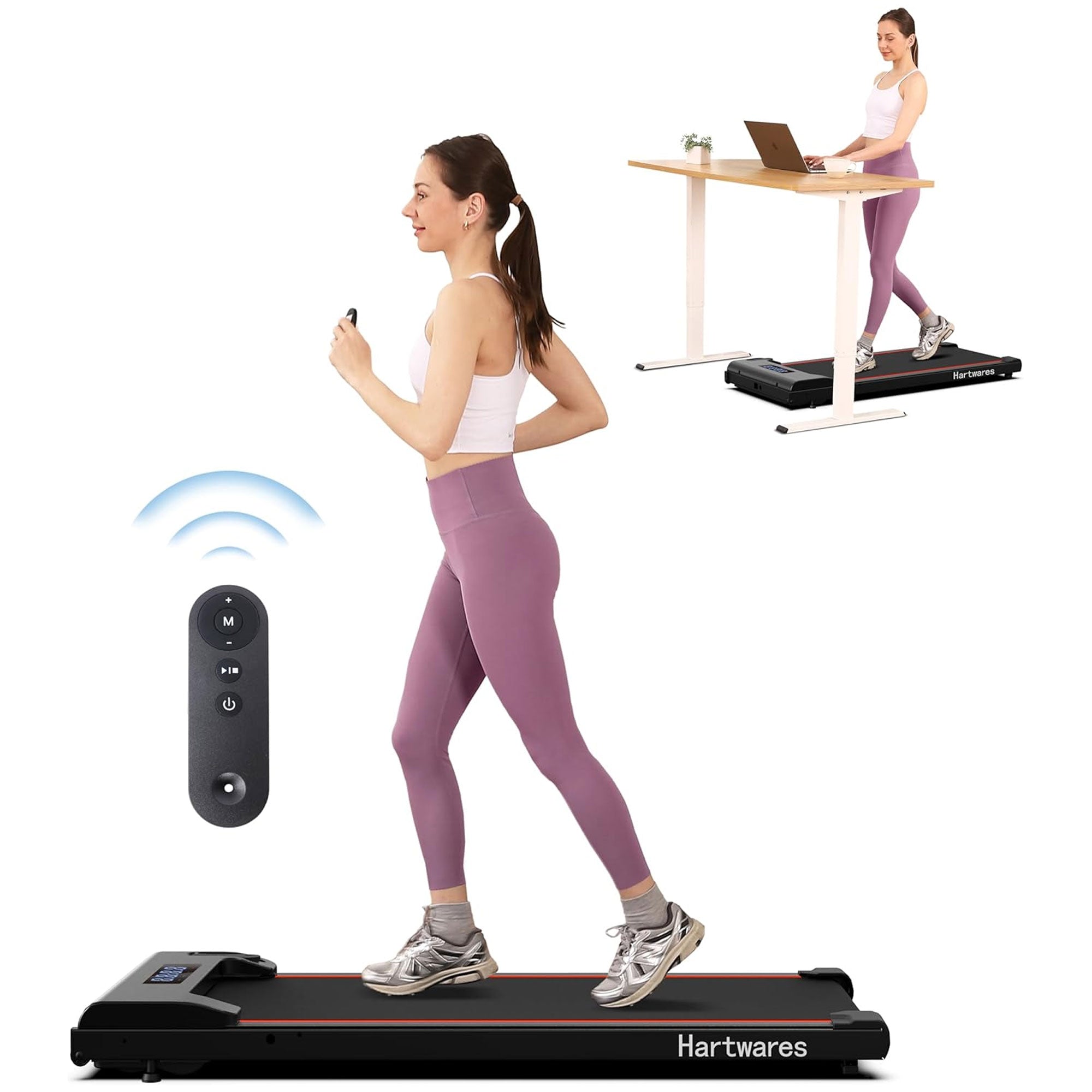 Hartwares Walking Pad Under Desk Treadmill, Portable Machine w/ Remote (Used) - VMInnovations