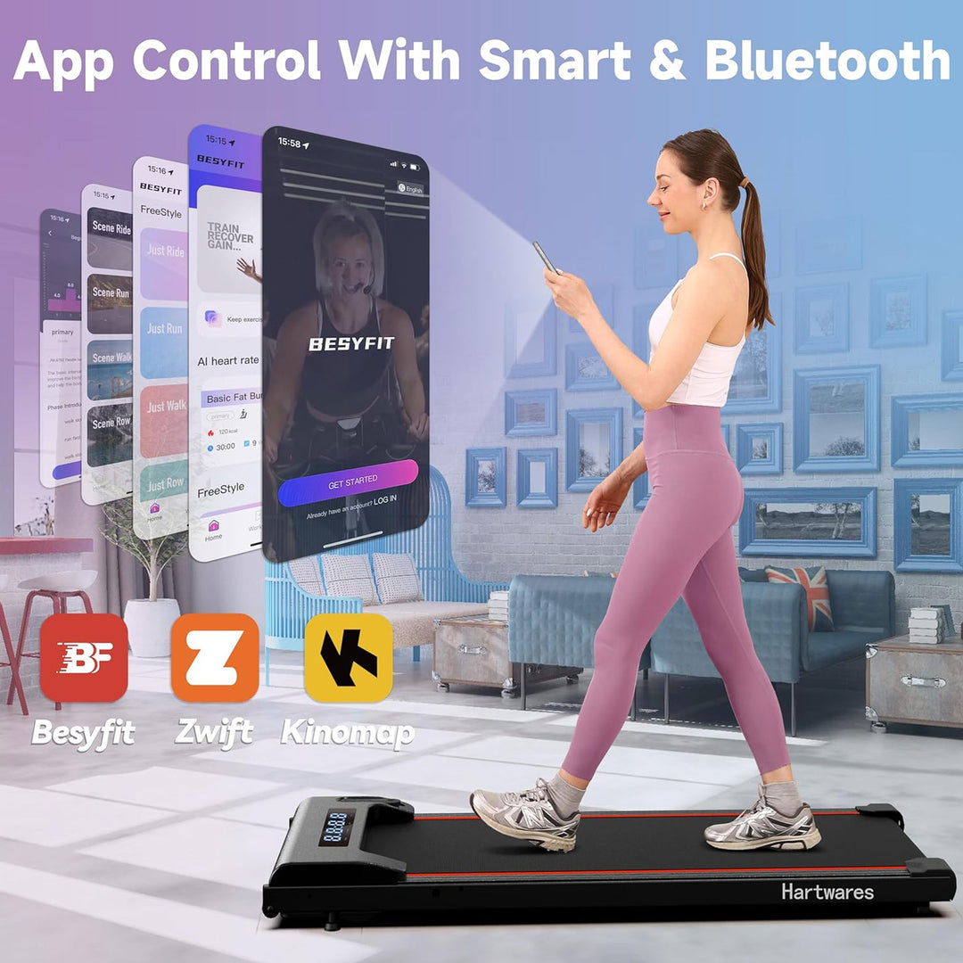 Hartwares Walking Pad Under Desk Treadmill Portable Treadmill w/Remote(Open Box)