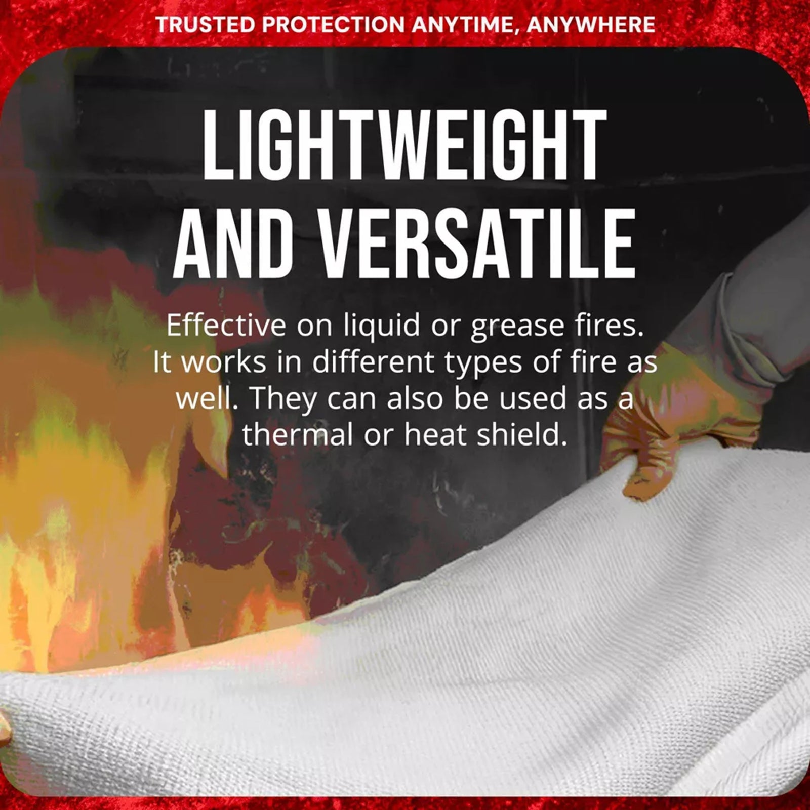 SupplyAID 8 Pack Emergency Fire Blanket for Camping and Safety Supplies, White - VMInnovations