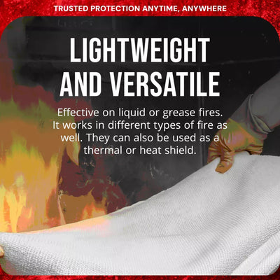 SupplyAID 8 Pack Emergency Fire Blanket for Camping and Safety Supplies, White - VMInnovations