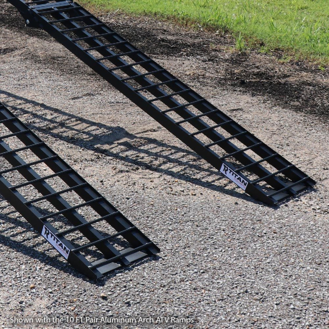 Titan Ramps 2 Pack 8’ Folding ATV Loading Ramps Arched Aluminum Design(Open Box)