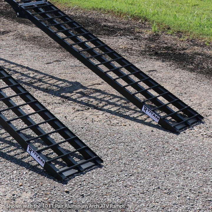 Titan Ramps 2 Pack 8’ Folding ATV Loading Ramps Arched Aluminum Design(Open Box)