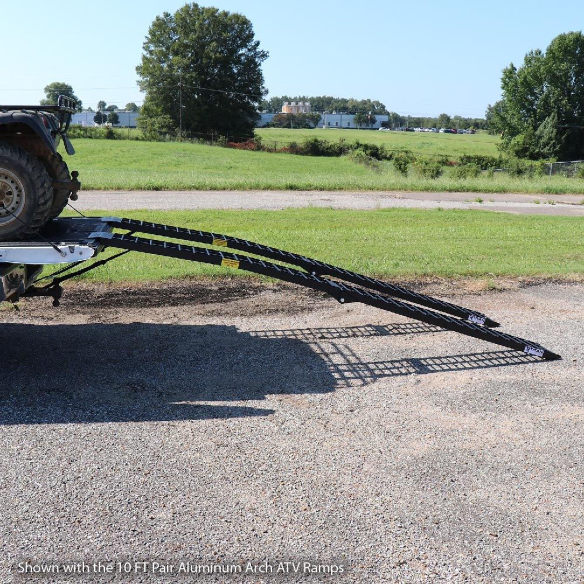 Titan Ramps 2 Pack 8’ Folding ATV Loading Ramps Arched Aluminum Design (Used) - VMInnovations