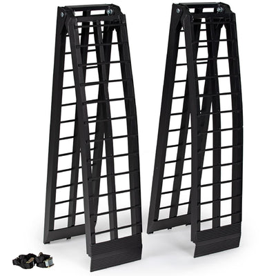 Titan Ramps 2 Pack 8’ Folding ATV Loading Ramps Arched Aluminum Design, Black - VMInnovations