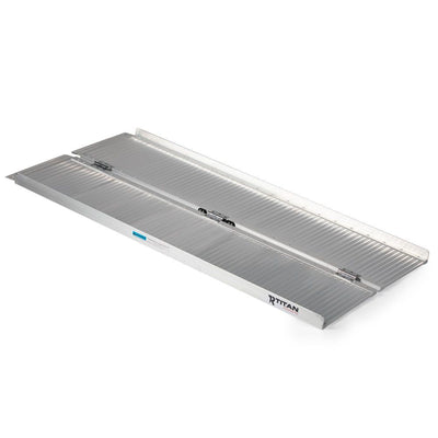 Titan Ramps 4 Foot Single-Fold Aluminum Wheelchair Ramp,600lb Capacity(Open Box)