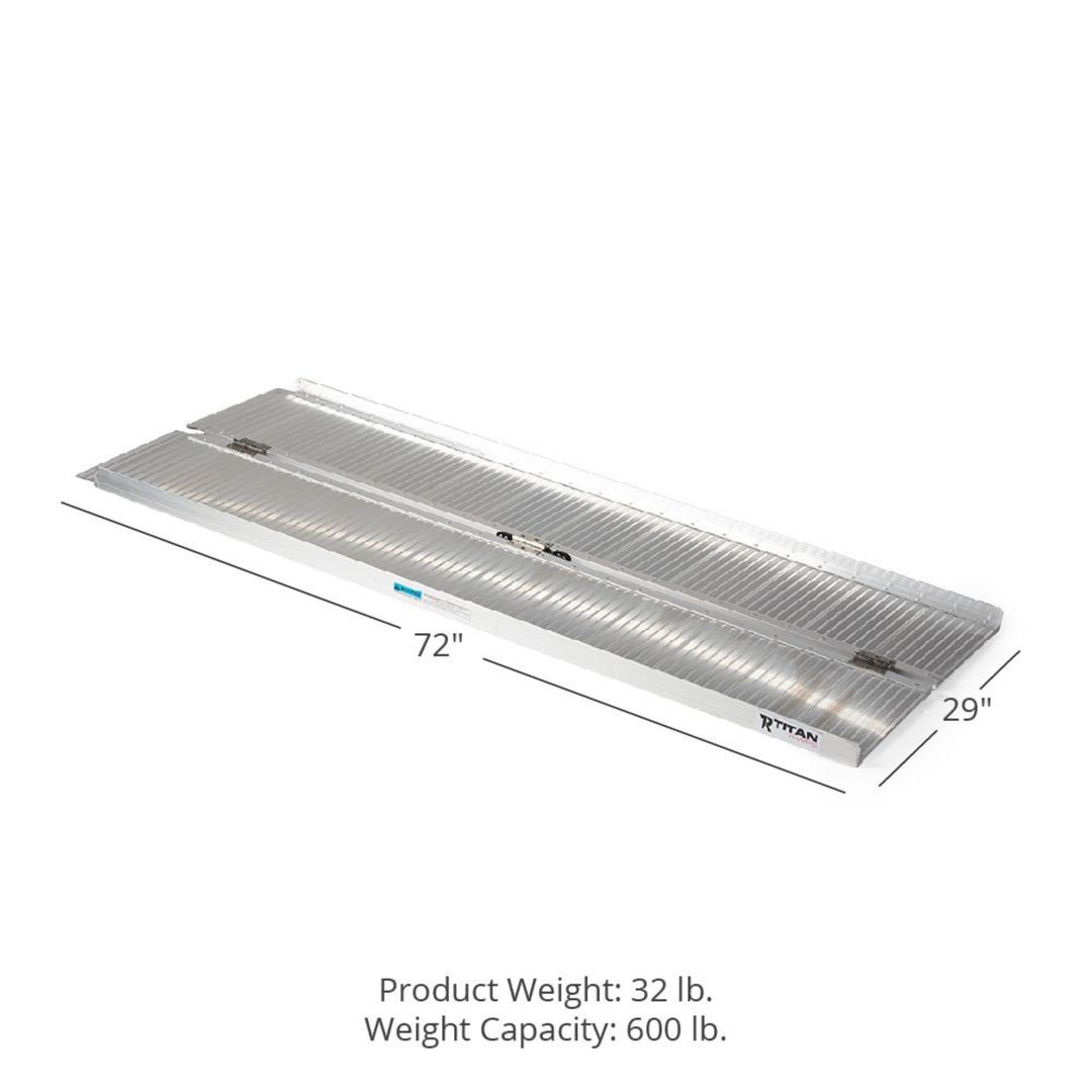 Titan Ramps 6ft Single-Fold Aluminum Wheelchair Ramp, 600lb Capacity (Open Box)