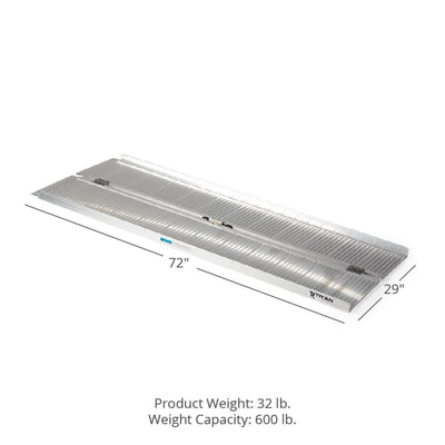 Titan Ramps 6ft Single-Fold Aluminum Wheelchair Ramp, 600lb Capacity (Open Box)