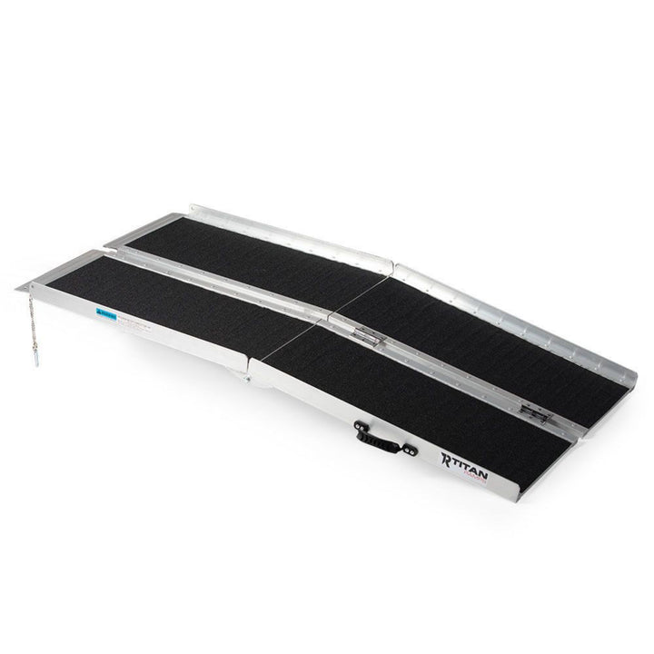 Titan Ramps 5 Foot Multi-Fold Grip Aluminum Wheelchair Ramp, 600 lb (Open Box)