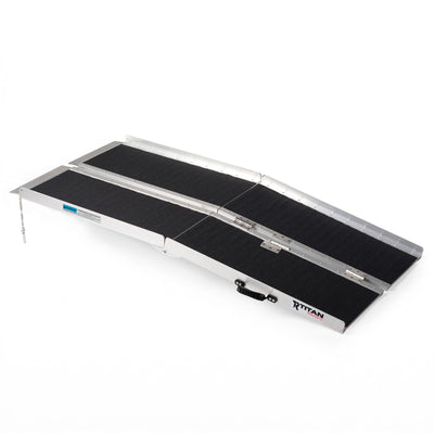 Titan Ramps 5 Foot Multi-Fold Grip Aluminum Wheelchair Ramp, 600 Pound Capacity