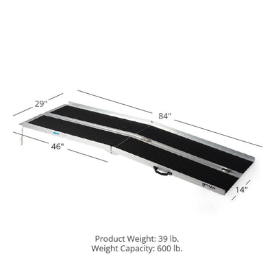 Titan Ramps 7 Foot Multi-Fold Grip Aluminum Wheelchair Ramp, 600 Pound Capacity