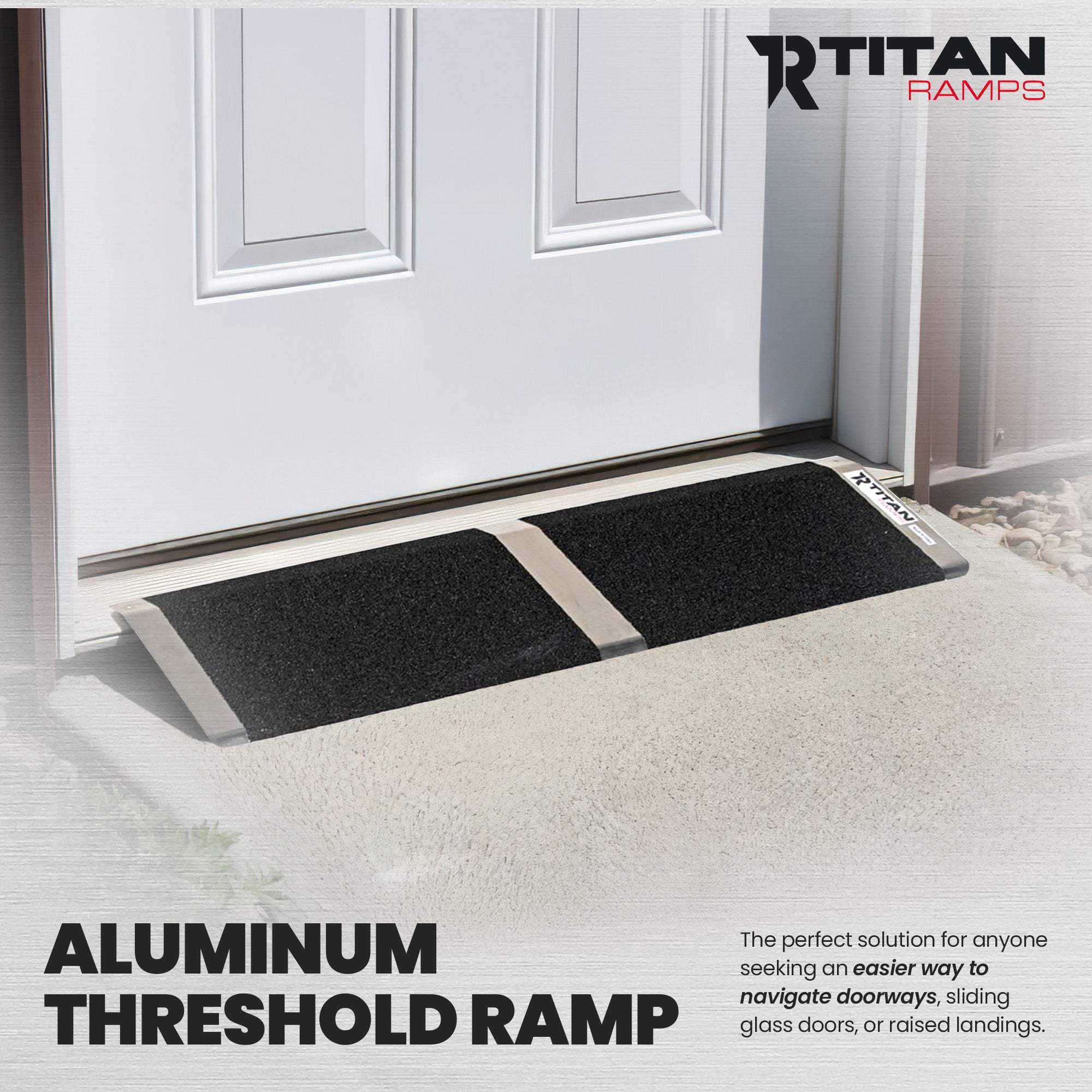 Titan Ramps 12 Inch Aluminum Threshold Ramp for Doorways, or Raised Landings
