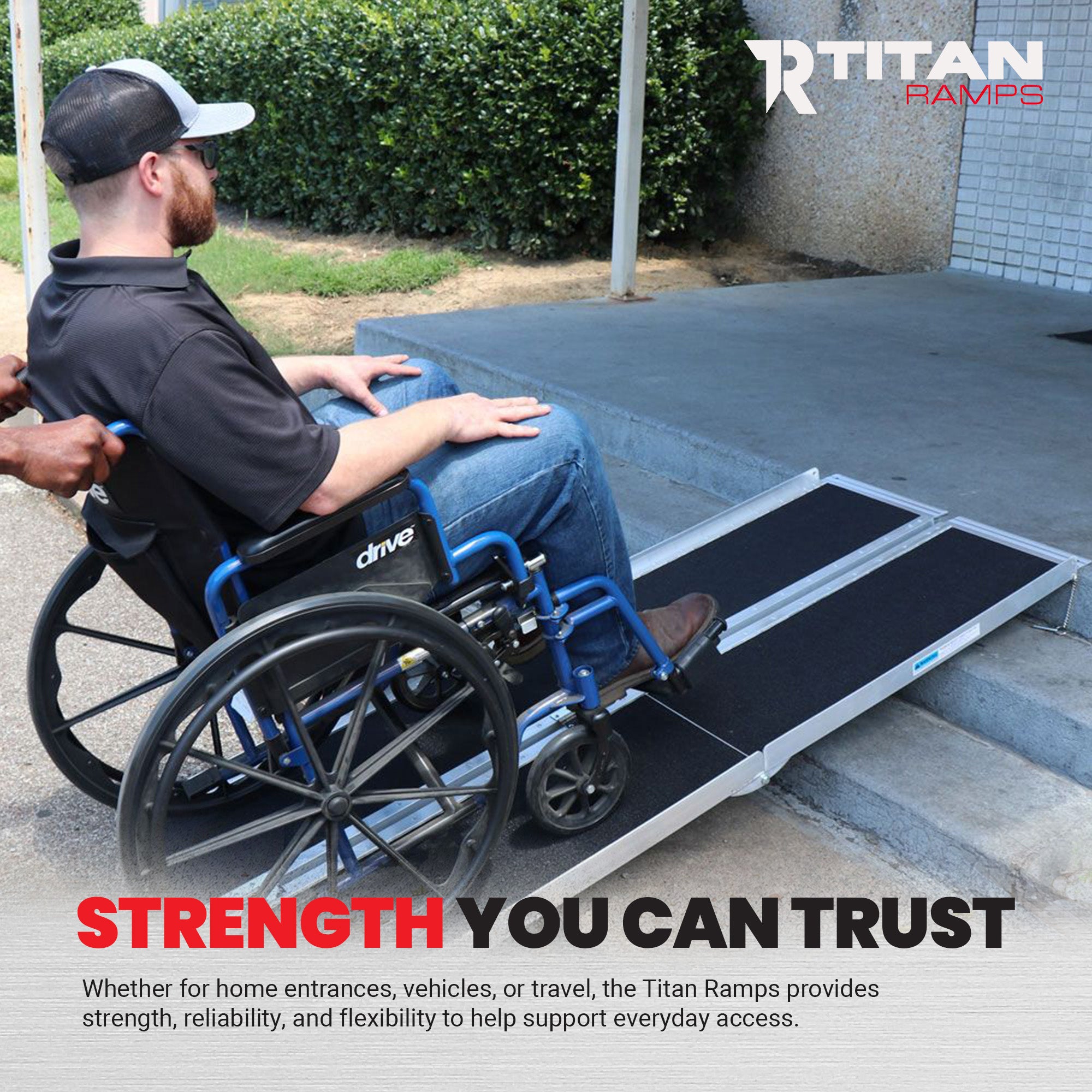 Titan Ramps 12 Inch Aluminum Threshold Ramp for Doorways, or Raised Landings