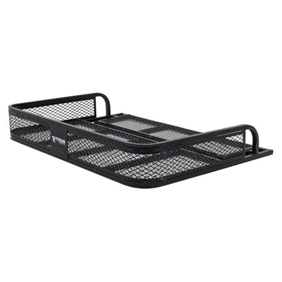 Titan Ramps Universal ATV/UTV Steel Rear Cargo Basket Rack, Up to 100 lb, Black