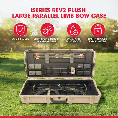 SKB Hard Large Plush Storage Case Archery Bow Parallel Limb iSeries REV2, Tan - VMInnovations