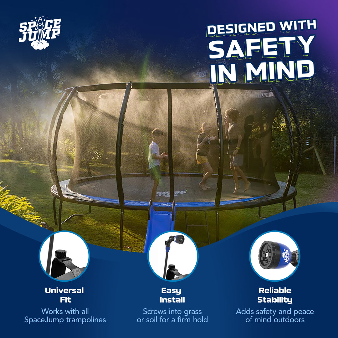 SpaceJump MeteorShower Trampoline Sprinkler Attachment Water Accessory, Black