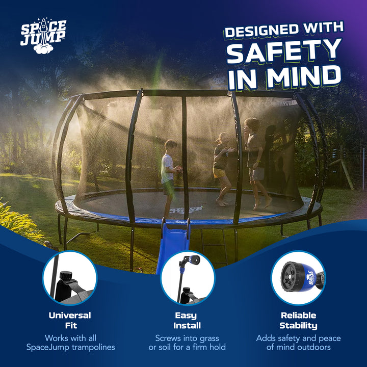 SpaceJump MeteorShower Trampoline Sprinkler Attachment Water Accessory, Black