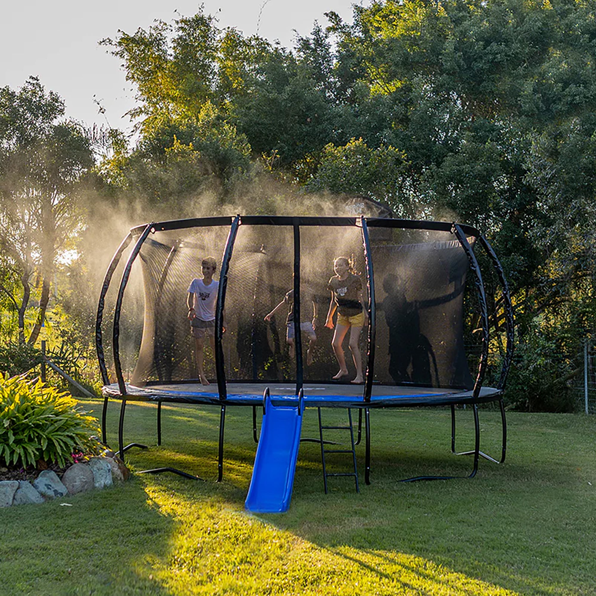 SpaceJump MeteorShower Trampoline Sprinkler Attachment Water Accessory, Black - VMInnovations