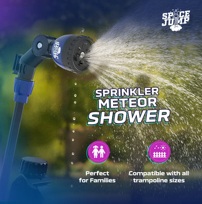 SpaceJump MeteorShower Trampoline Sprinkler Attachment Water Accessory, Black - VMInnovations