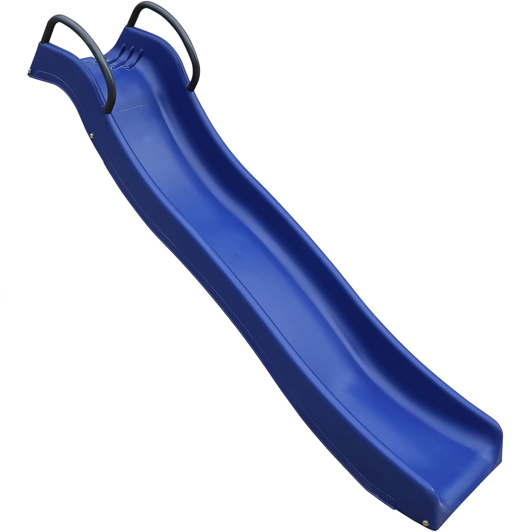 SpaceJump Rocket Slide Trampoline Attachment, Outdoor Playground Accessory, Blue