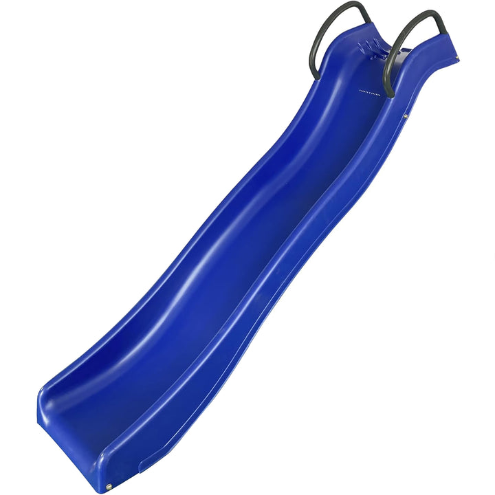 SpaceJump Rocket Slide Trampoline Attachment, Outdoor Playground Accessory, Blue