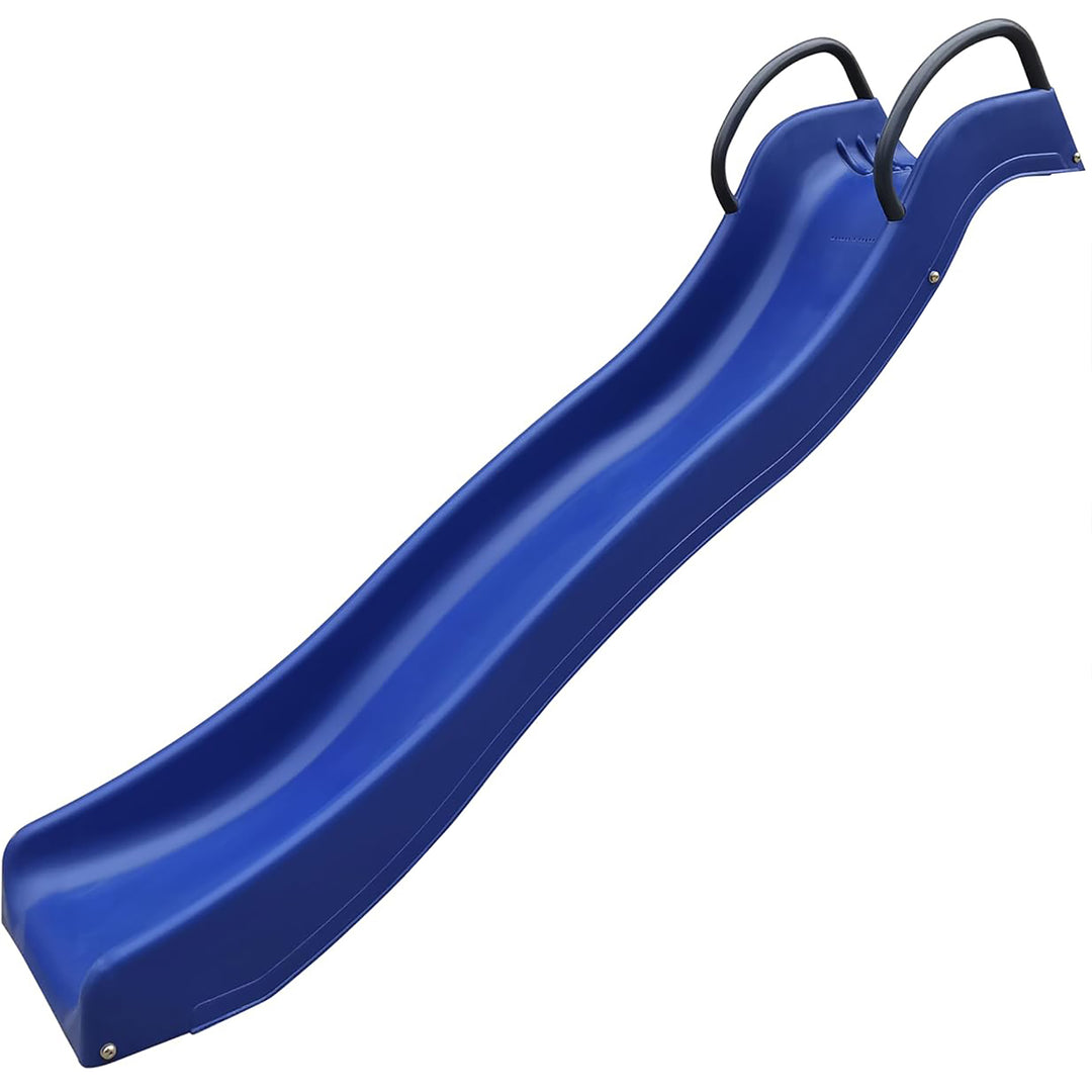 SpaceJump Rocket Slide Trampoline Attachment, Outdoor Playground Accessory, Blue
